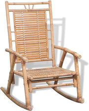 Weather-Resistant Bamboo Rocking Chair Easy Clean Natural Indoor Outdoor