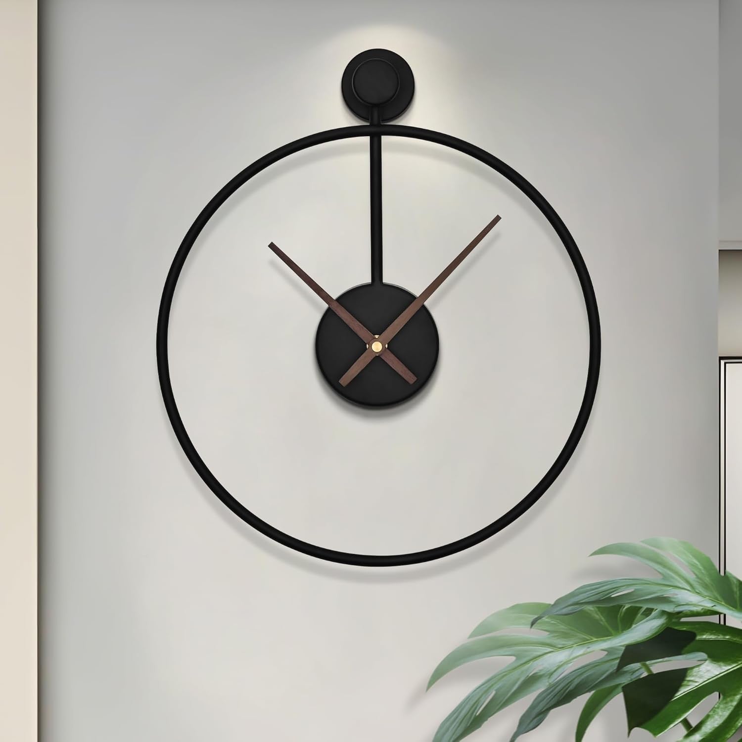 Modern Minimalist Black Metal Wall Clock 30cm Silent Non-Ticking Round Home Deco