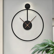 Modern Minimalist Black Metal Wall Clock 30cm Silent Non-Ticking Round Home Deco