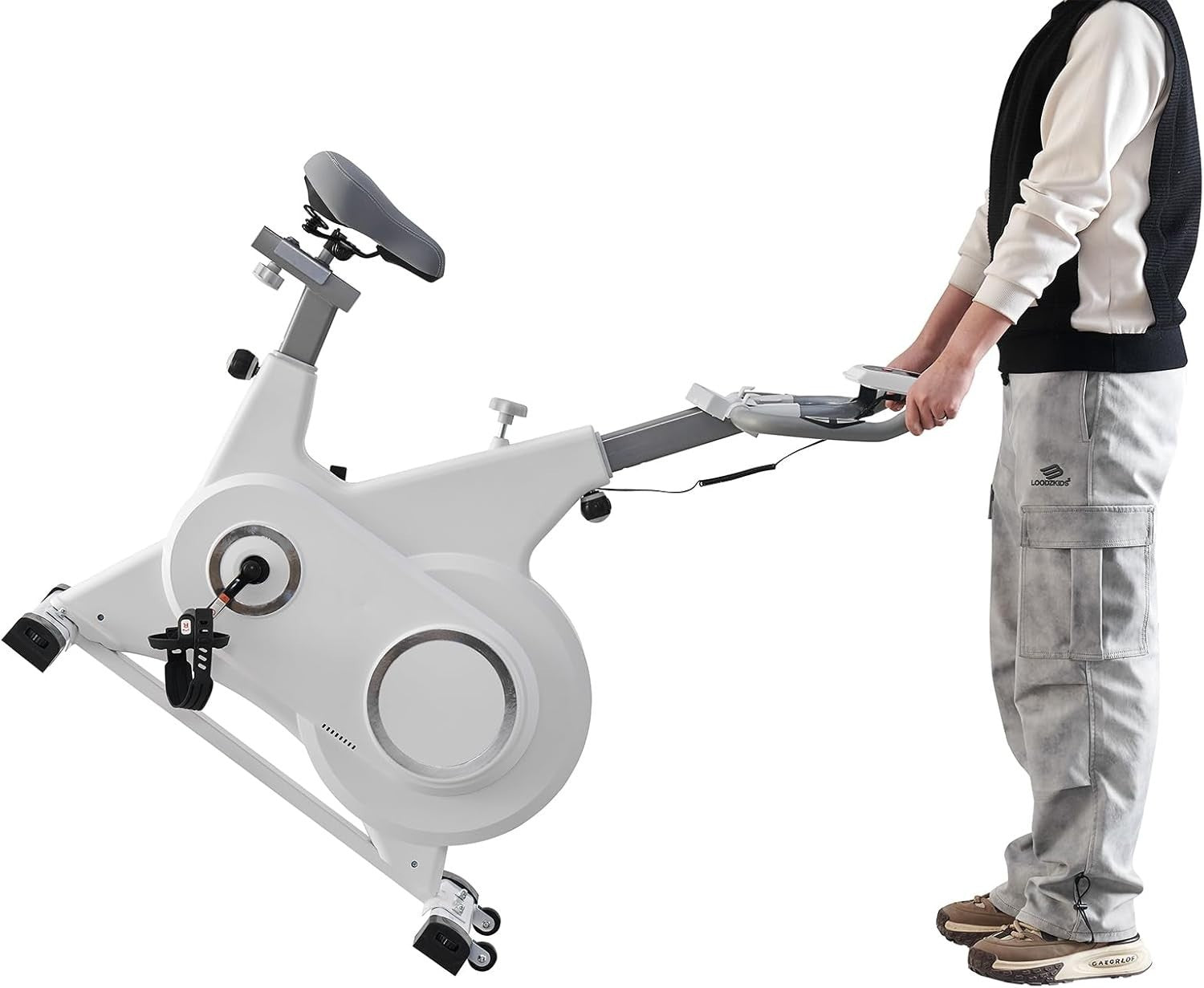 Silent Indoor Spin Bike w/ LCD Monitor, 6kg Flywheel & Adjustable Seat 330lb