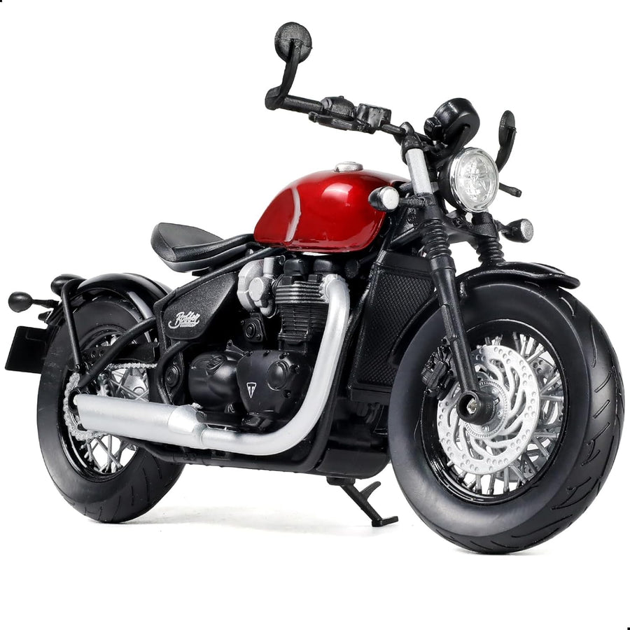 1:12 Classic Red Bobber Motorcycle Diecast Model Alloy Bike Collectible