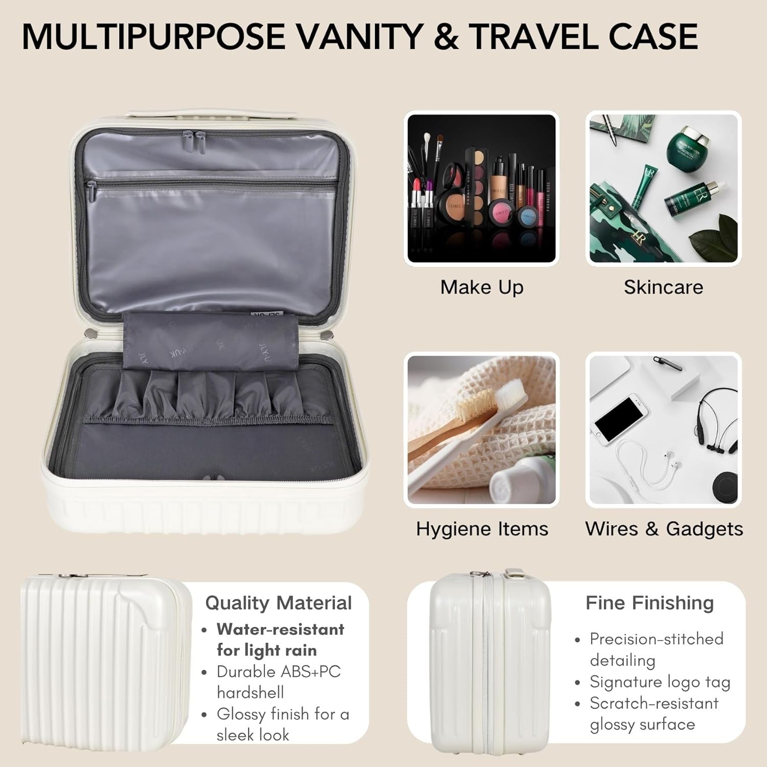 2pc Cabin Luggage Set Vanity Case & Carry On Suitcase TSA Lock Spinner