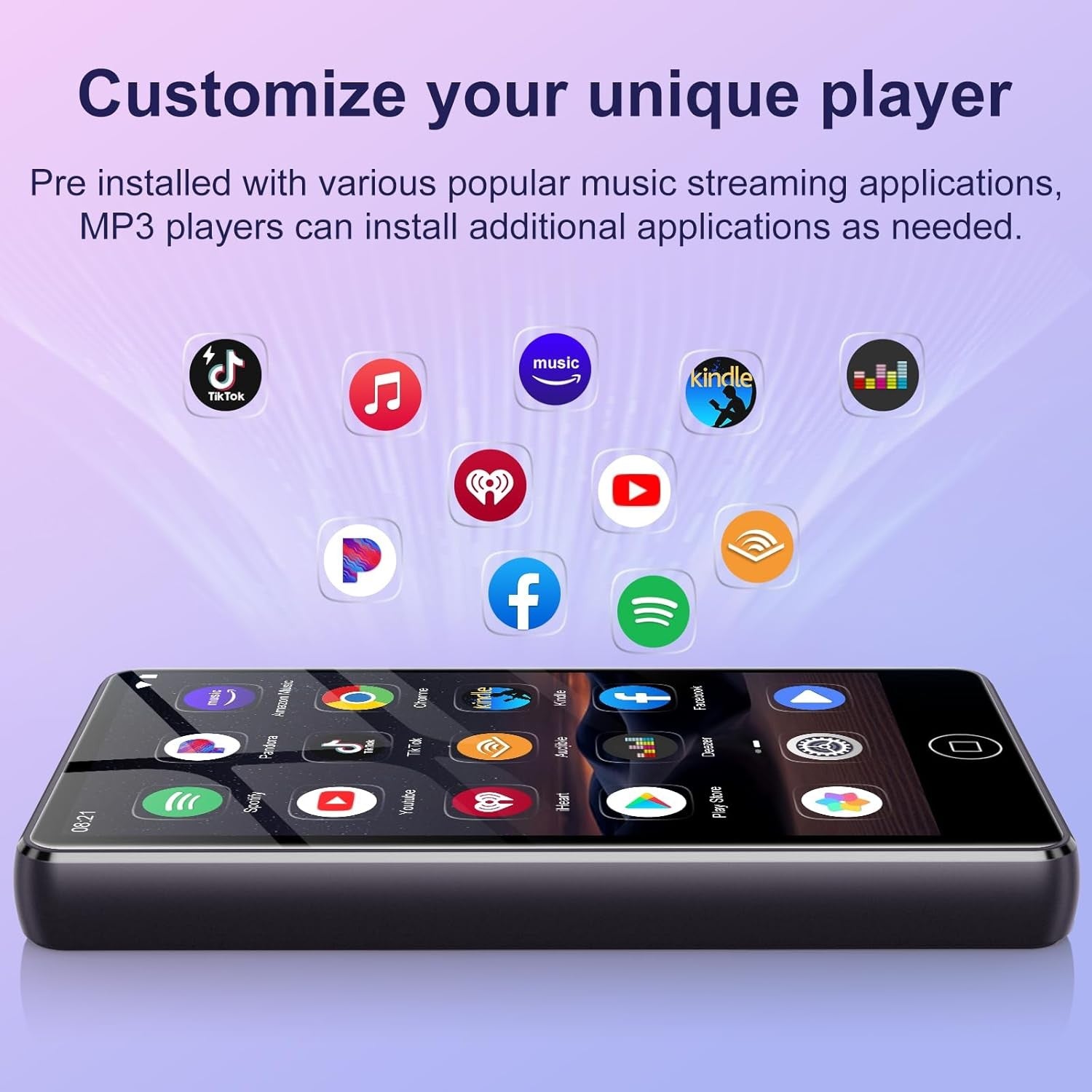 80GB MP3 Player Bluetooth WiFi Touchscreen Spotify Amazon Music