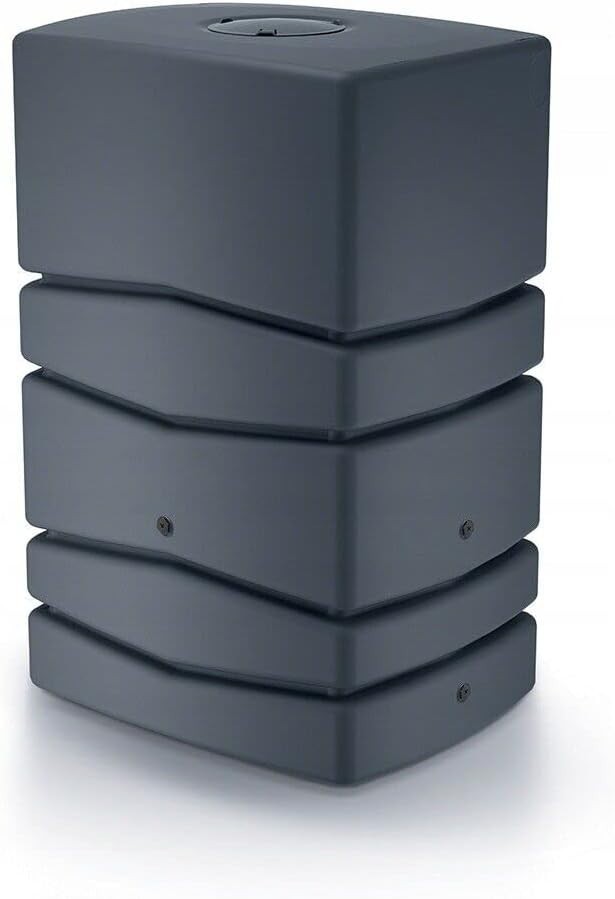 450L Anthracite Rectangular Garden Water Butt With Connection Kit Plastic Tank