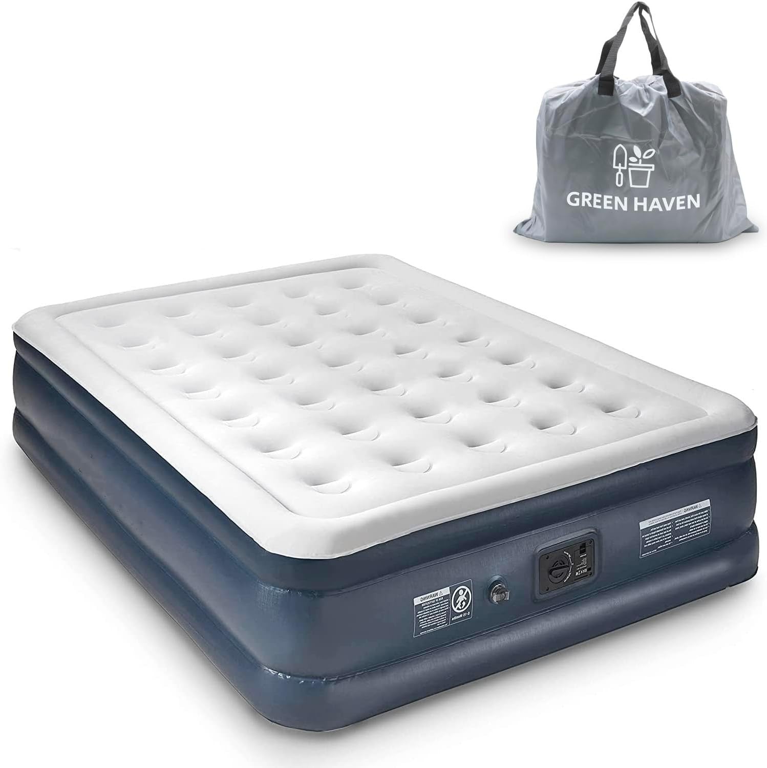 King Size Air Bed Built-In Electric Pump Raised Inflatable Black Mattress