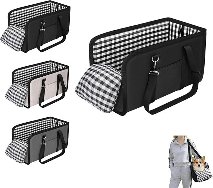 Pet Console Car Seat Small Dog Cat Carrier Safety Harness Travel Bed