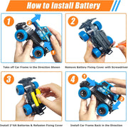Kids Mini RC Car – Cartoon Remote Control Toy for Ages 3–6, Blue