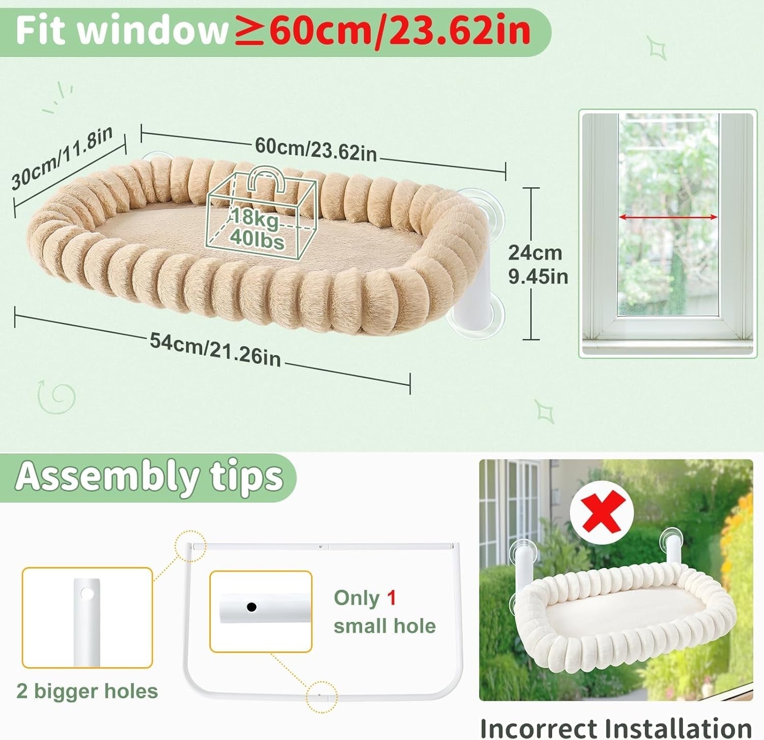 Foldable Cat Window Perch Hammock Suction Cup Seat Plush Cushion