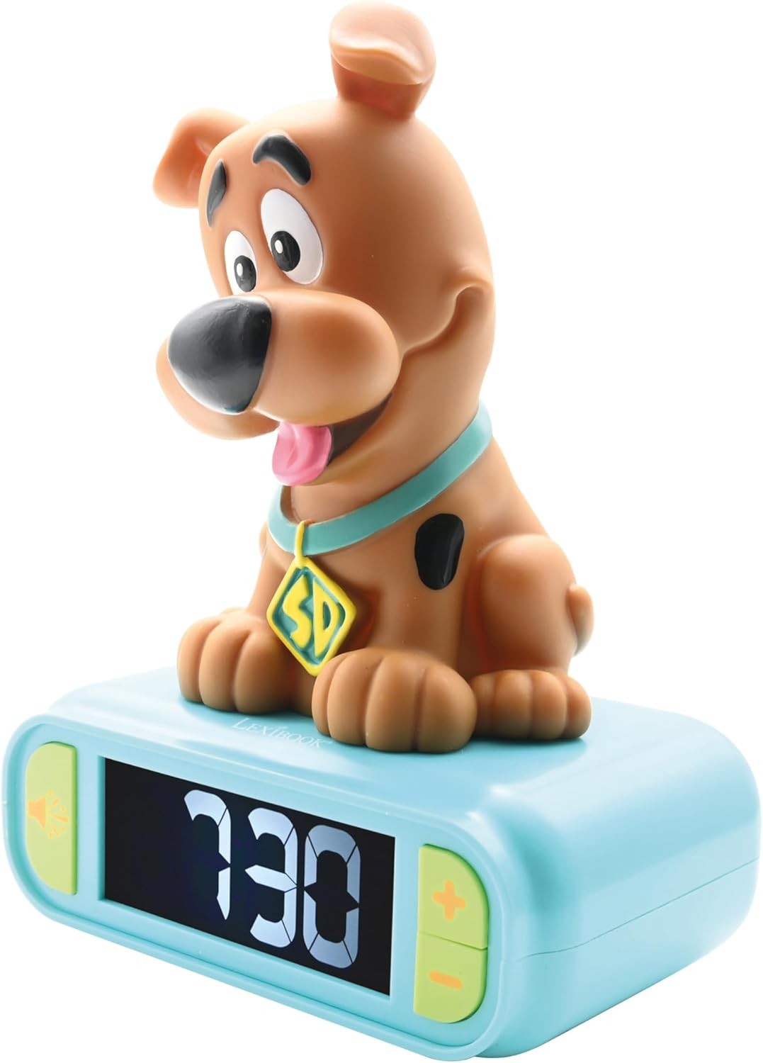 Kids Dog Alarm Clock Night Light LCD Snooze Sound Effects Brown Green