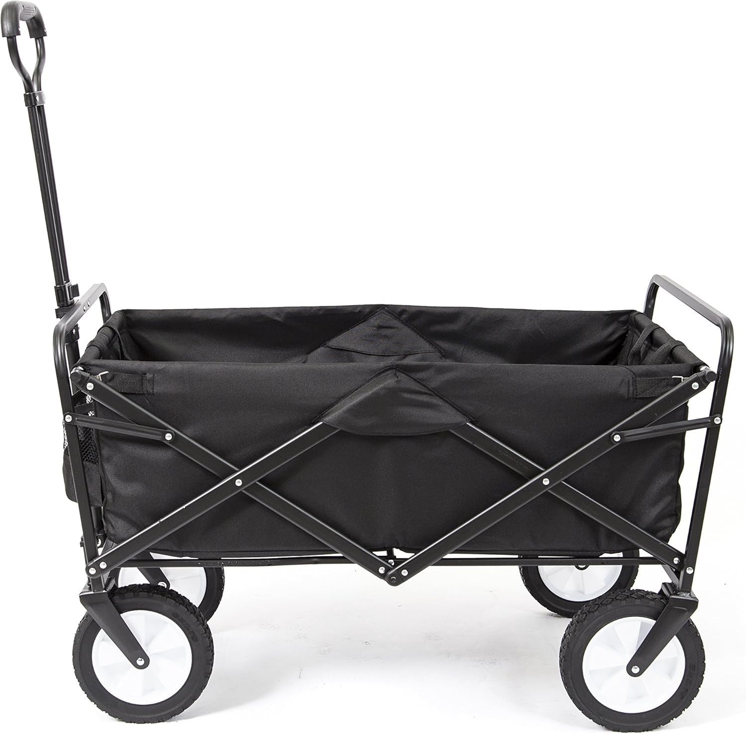 Folding Wagon Cart 150lb Load Heavy Duty Large Capacity Compact Utility Black