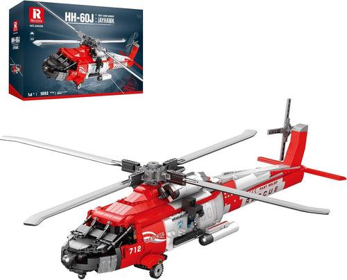 Military Rescue Helicopter Model Kit 1137pcs, Realistic Build, Kids & Adults