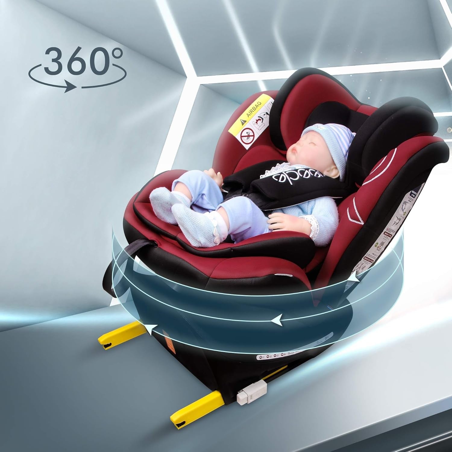 360° Swivel ISOFIX Child Car Seat Group 0+/1/2/3 0–36kg All