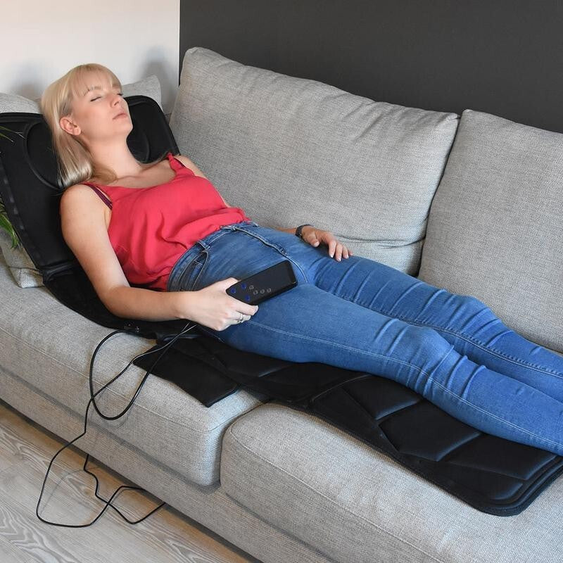 Full Body Massage Mat with Heat & Remote – 5 Modes Vibration Pad for Relaxation