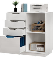 Large 4 Drawer Lateral File Cabinet A4 Letter Printer Stand Storage