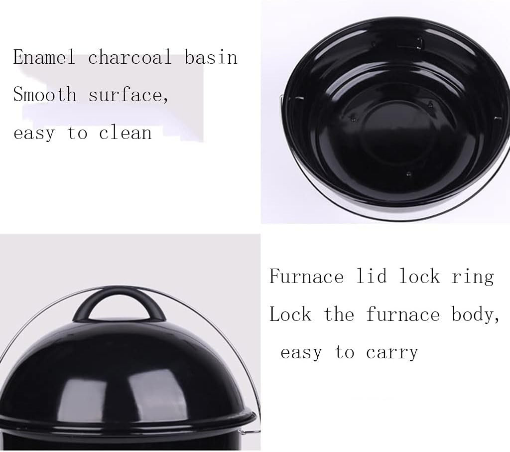 Portable Stainless Steel Charcoal BBQ Grill Outdoor Round Camping Patio Cooker