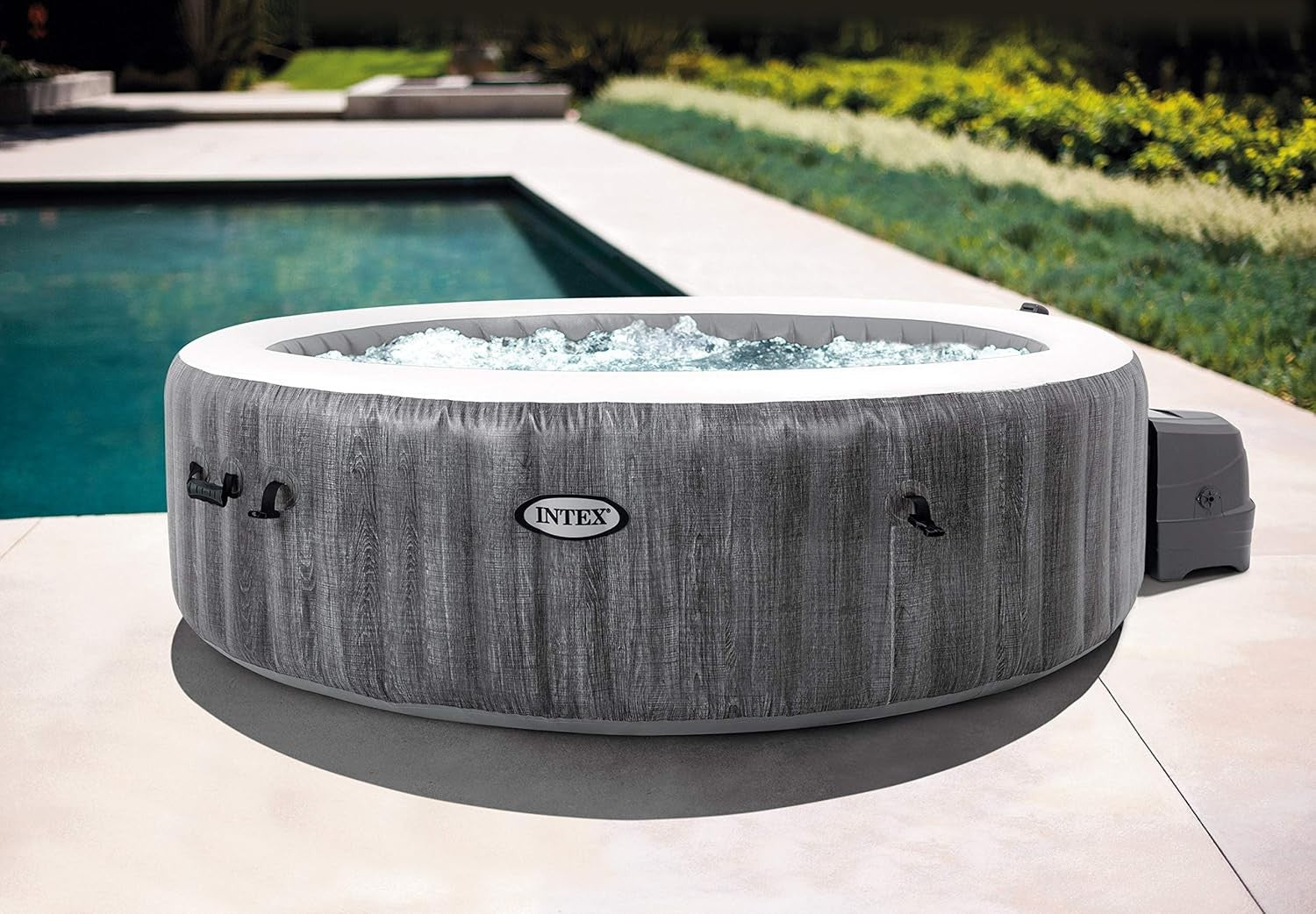 6 Person Inflatable Hot Tub Greywood Deluxe Spa Heated AirJet