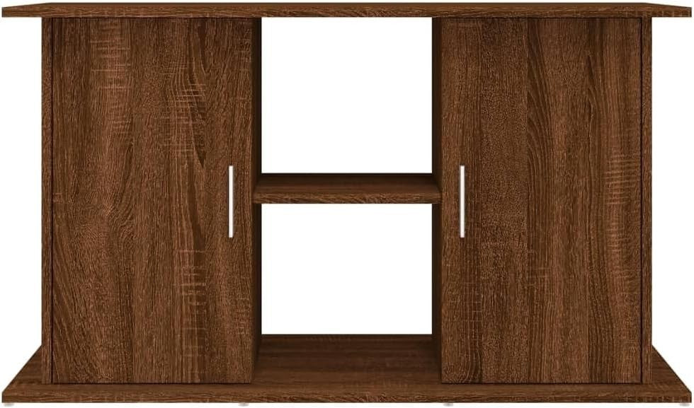 Fish Tank Cabinet Stand Brown Oak Storage Shelf Modern 121x41x58cm