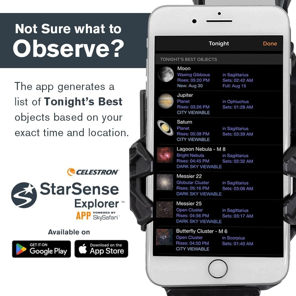 102mm Refractor Telescope with Smartphone App, Eyepieces & Mount, Silver