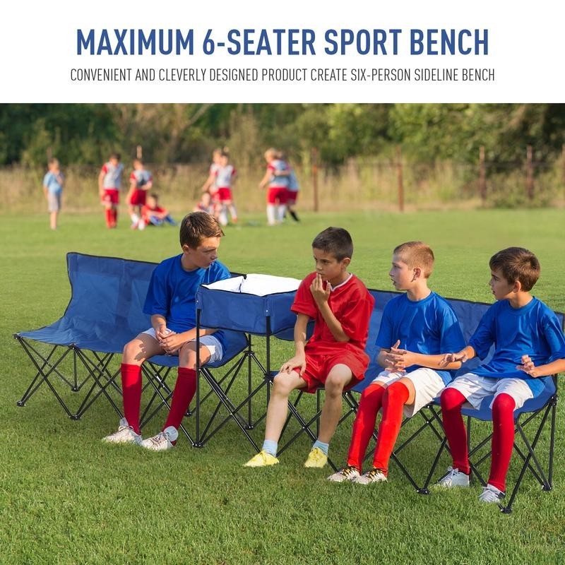 6-Person Folding Camping Bench with Cooler Bag – Festival & Event Ready