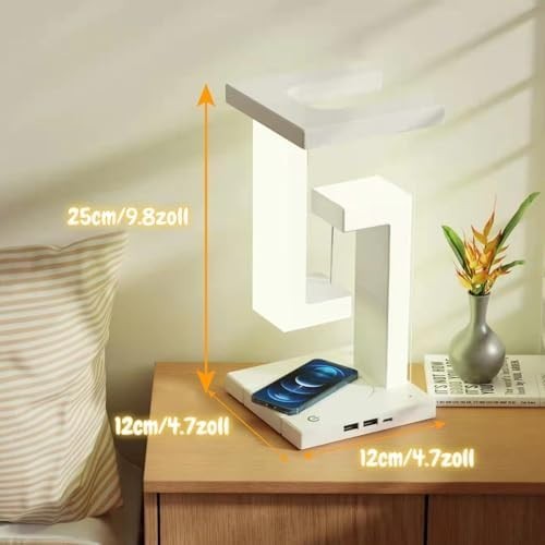 Finish Magnetic Levitating Desk Lamp LED Touch Lamp 3-Level Wireless Charger