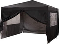 3x3M Black Pop Up Gazebo With Sides Waterproof Outdoor Garden Party Tent Marquee