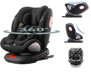 360 Rotating ISOFIX Baby Car Seat 0–12 Years Adjustable Headrest R129