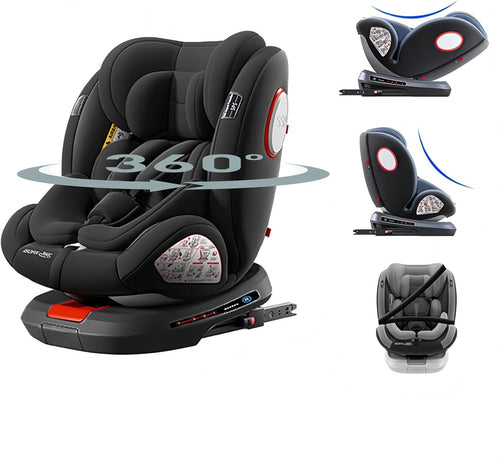 360 Rotating ISOFIX Baby Car Seat 0–12 Years Adjustable Headrest R129