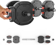 Adjustable Dumbbells 20KG Pair Quick Adjust Compact Home Gym Weights