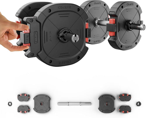 Adjustable Dumbbells 20KG Pair Quick Adjust Compact Home Gym Weights