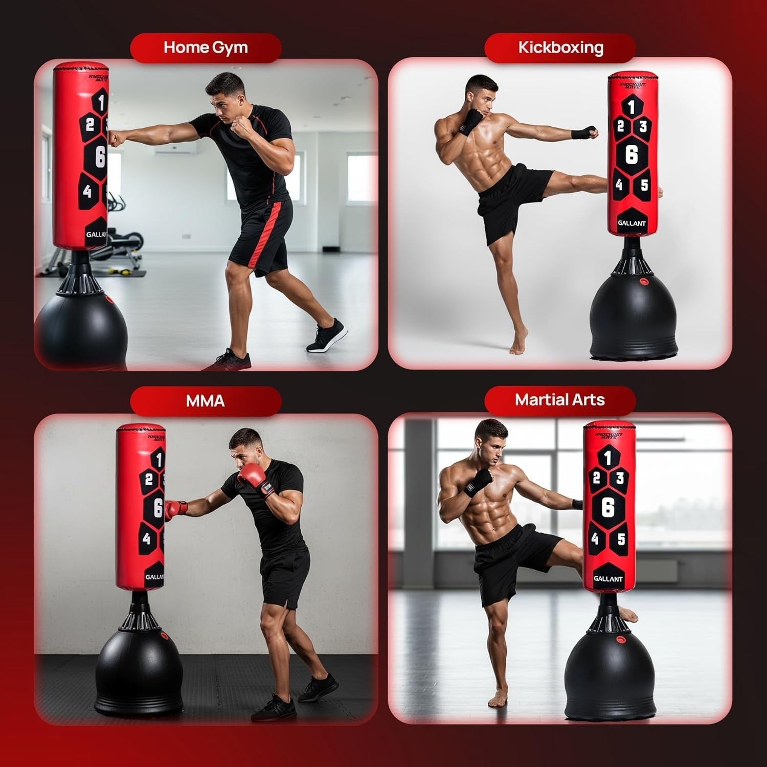 5.5ft Standing Punch Bag Pedestal Heavy Duty MMA Kickboxing Trainer