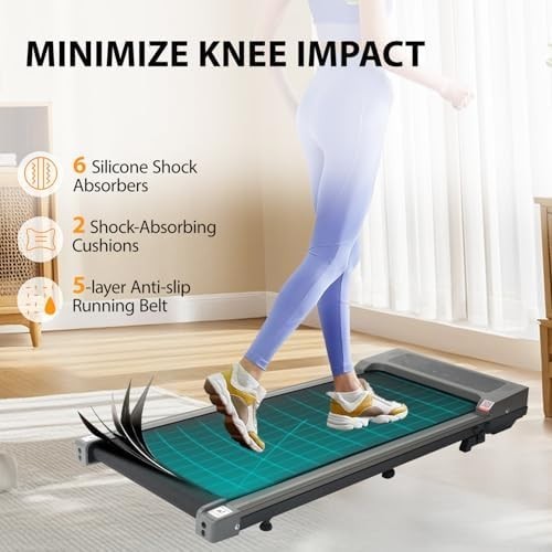 Foldable Under Desk Treadmill with Incline, App Control & Bluetooth