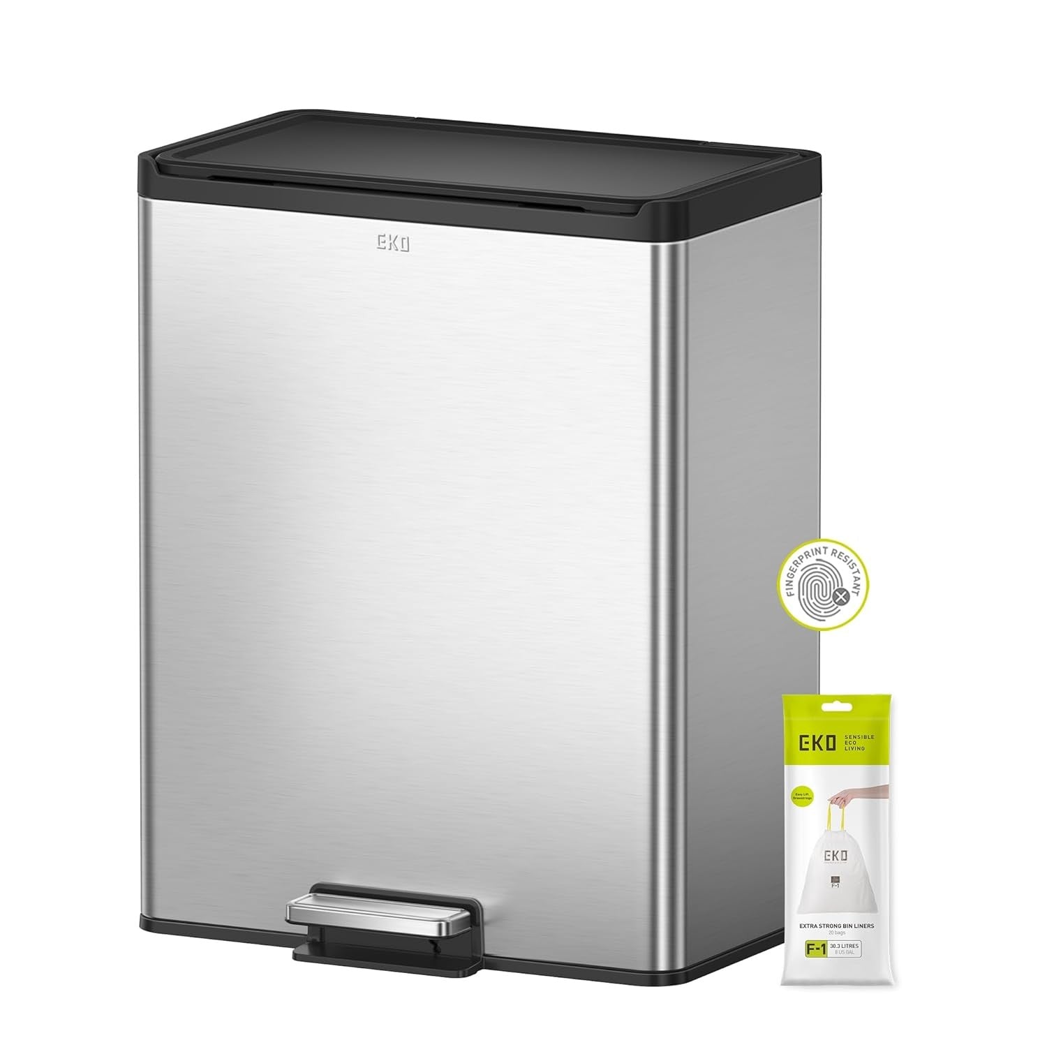 60L Dual Recycling Kitchen Bin 30L+30L Matt