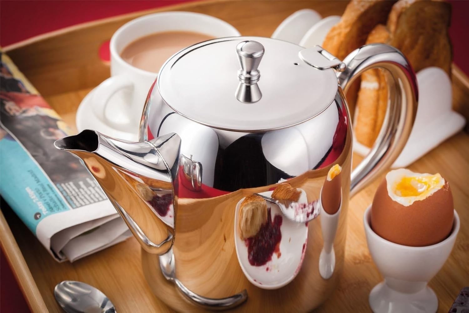 1.2L Stainless Steel Teapot 6 Cup Traditional Tea Pot Non Drip Spout