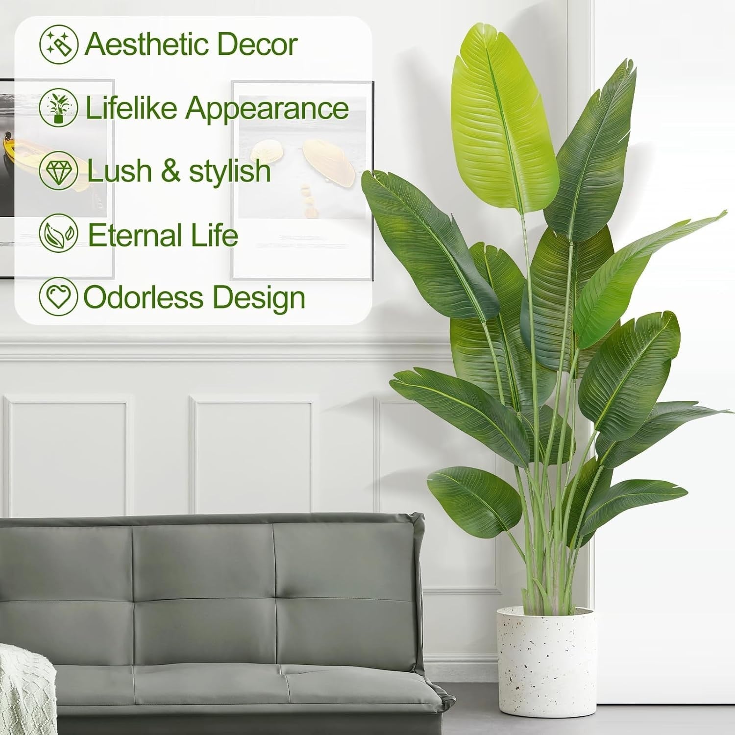 Set of 2 Bird of Paradise Plants 180cm Lifelike Indoor Potted Tropical Banana