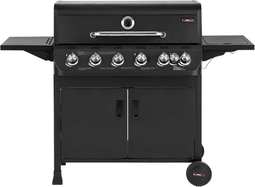 7 Burner Gas BBQ Grill with Side Burner, Thermometer & Warming Rack