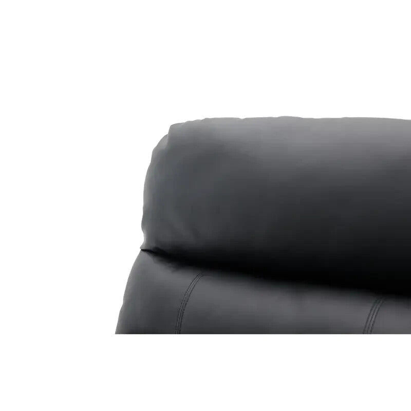 3 Seater Recliner Sofa With Chaise Black Faux Leather Left Recline Couch
