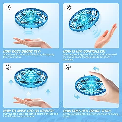UFO Mini Drone for Kids with Hand Control, Gesture Sensor & LED Lights