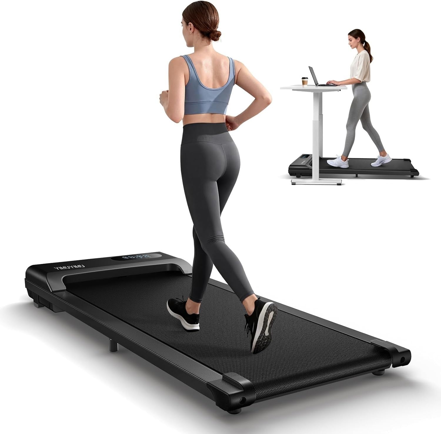Under Desk Walking Pad Treadmill 6km/h Quiet Compact Home Office
