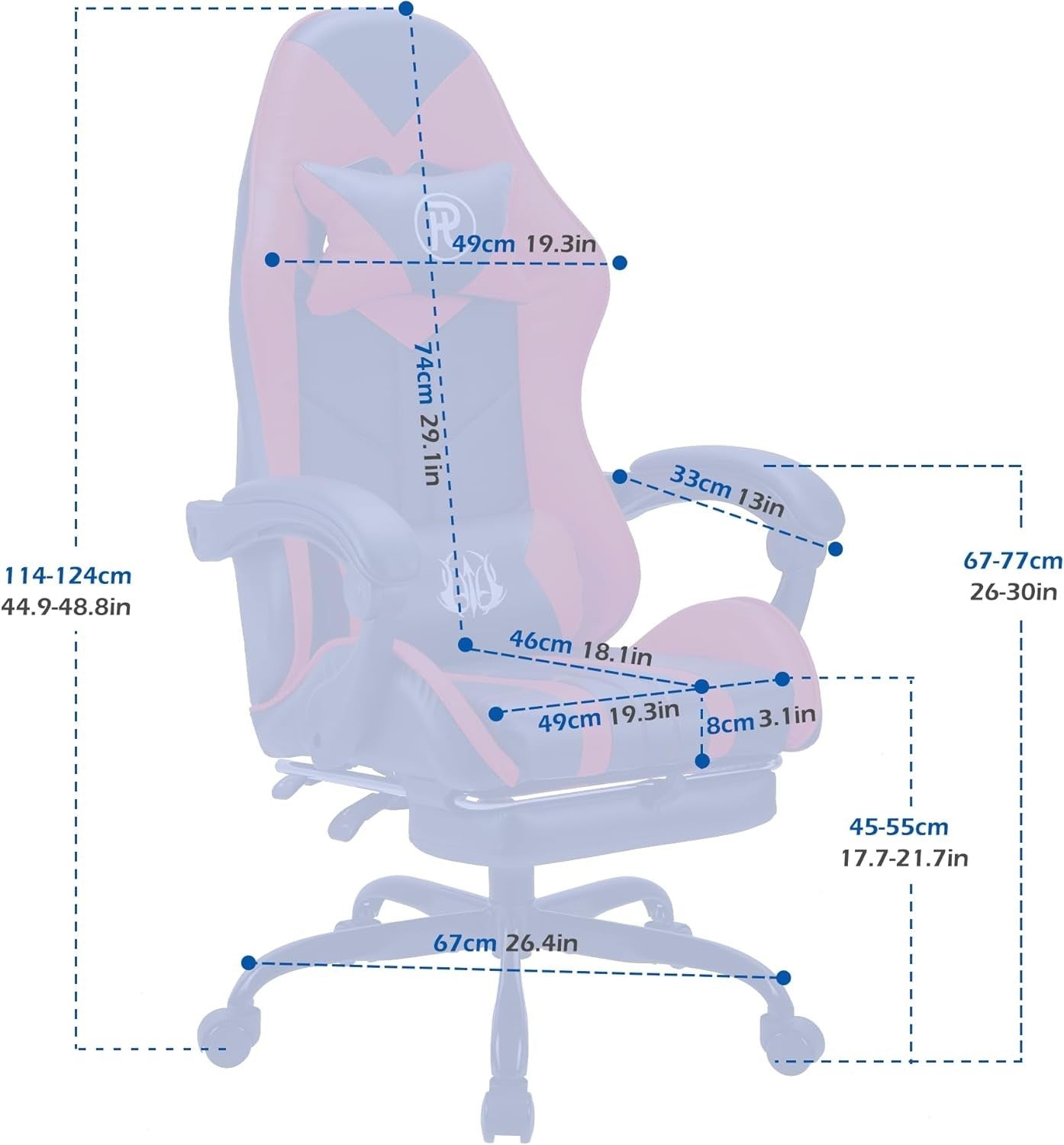 Ergonomic Red Gaming Chair Office Computer Racing Seat Adjustable Foot Rest New