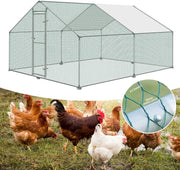 Large Walk In Chicken Run 3x4x2m Galvanised Steel Outdoor Pet Enclosure