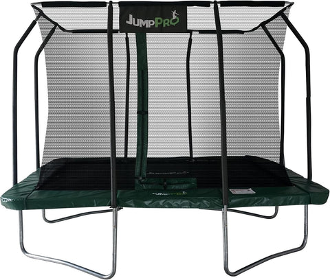Rectangular Garden Trampoline with Inner Safety Enclosure Net & Zip