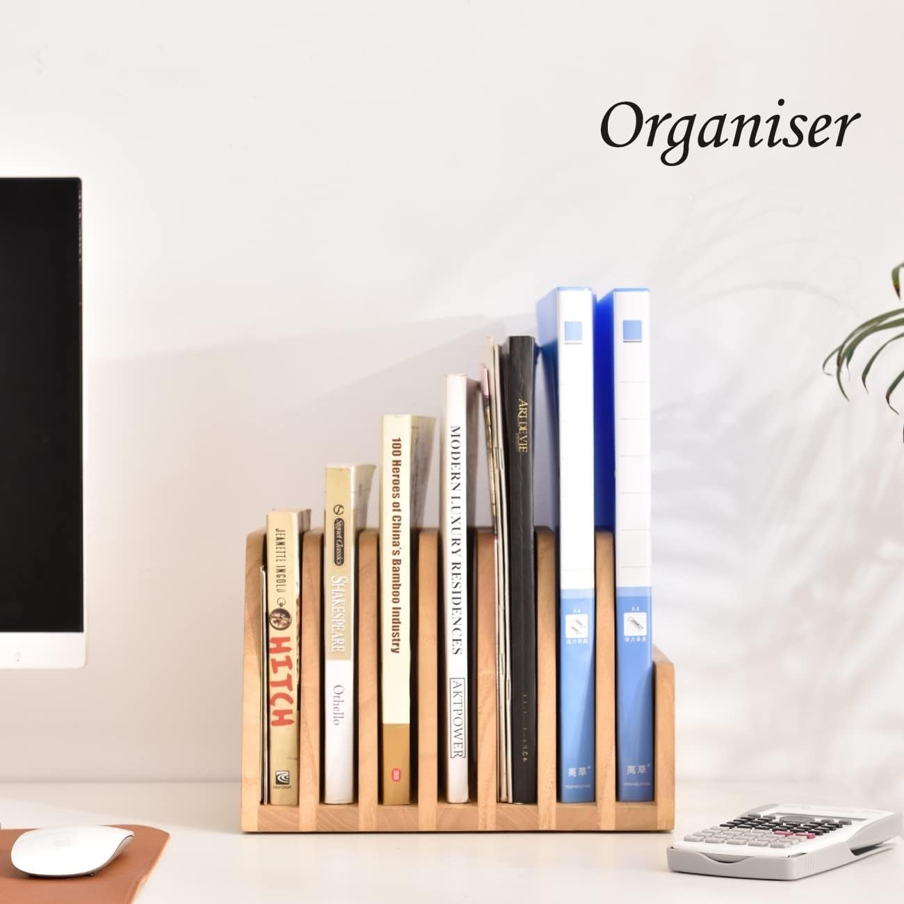 Wooden Desk File Sorter 7-Slot Organiser Magazine Document Holder