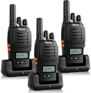 Walkie Talkies 3 Pack Long Range LCD Screen USB-C Rechargeable VOX