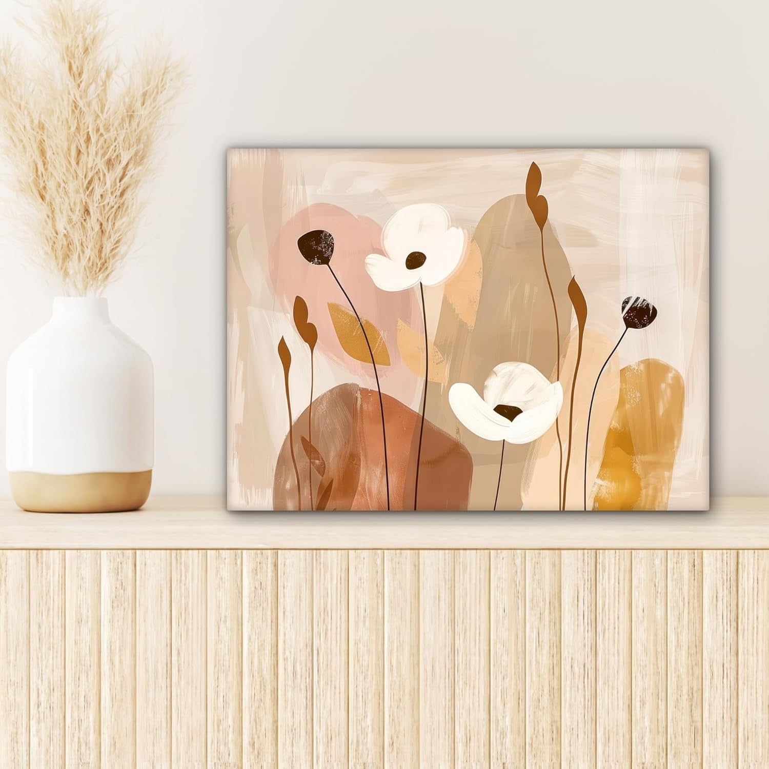 Abstract Floral Canvas Wall Art 40x30cm Framed Print