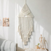 Macrame Owl Wall Hanging Boho Tapestry Nature-Inspired Decor
