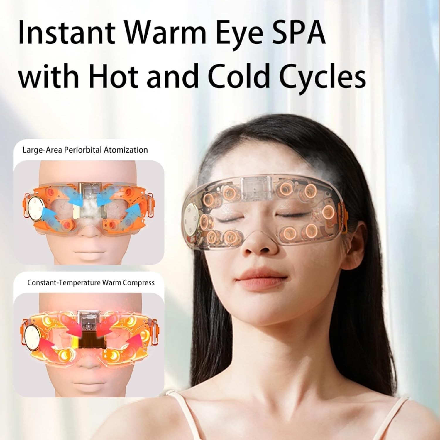 Heated Eye Mask Ultrasonic Mist Dry Eye Fatigue Relief Music