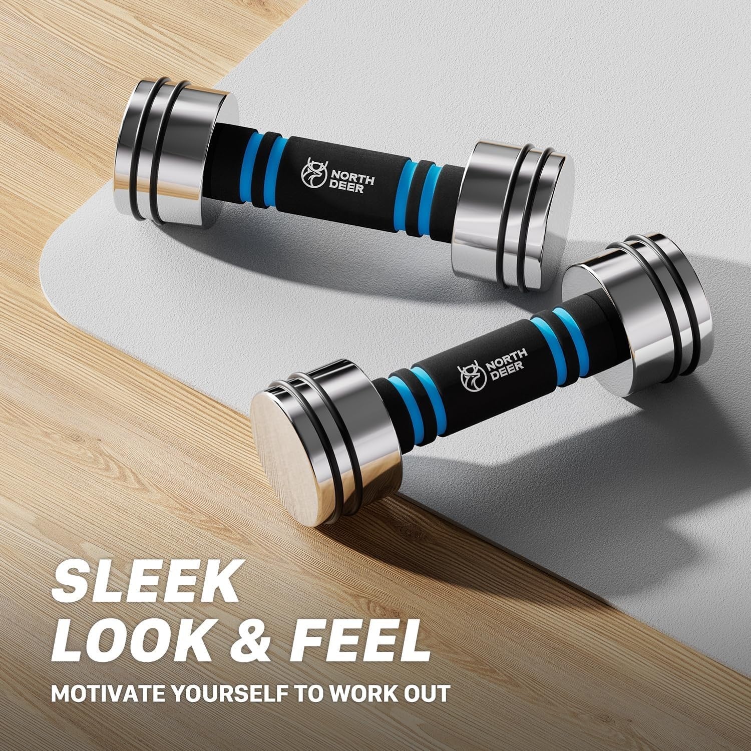 Steel Adjustable Dumbbell Compact Chrome Foam Grip Home Gym Weights