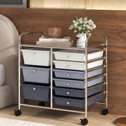 9 Drawer Rolling Storage Cart Utility Trolley Mobile Organiser Wheels