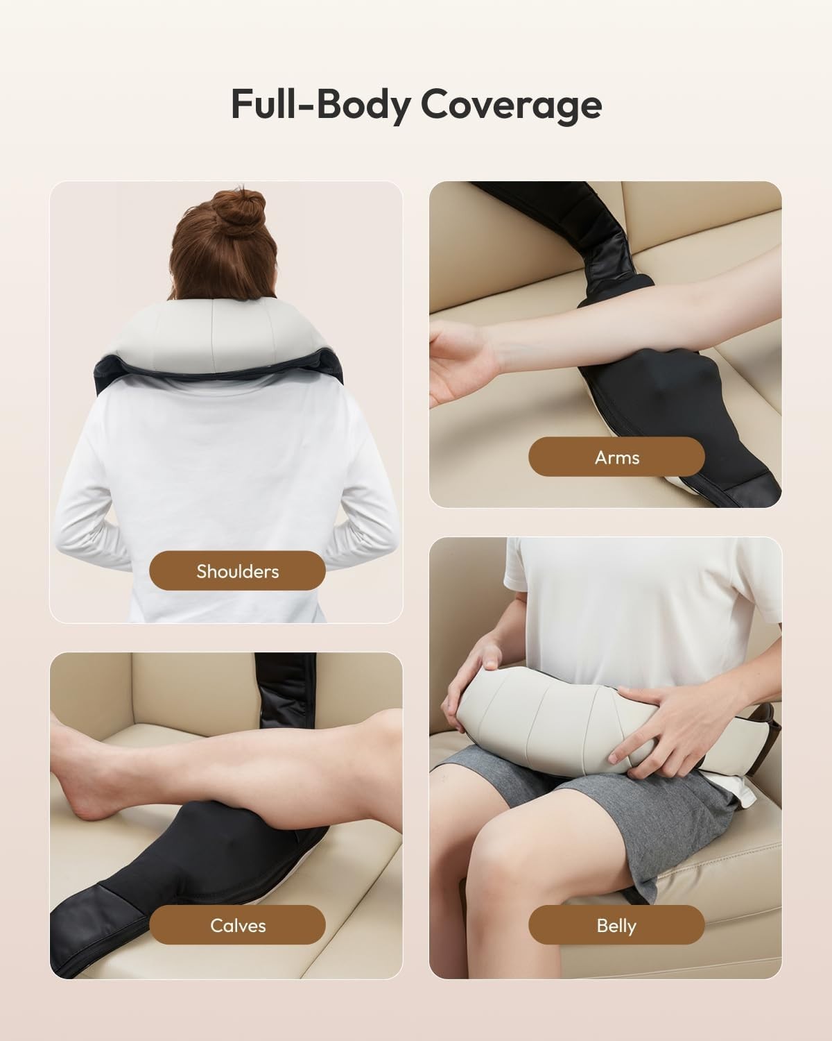 Shiatsu Neck Massager with Heat Deep Tissue 3D Kneading Shoulder Back