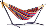 Paradise Double Cotton Hammock with Steel Stand | 2 Person 450lb Capacity | 2.79